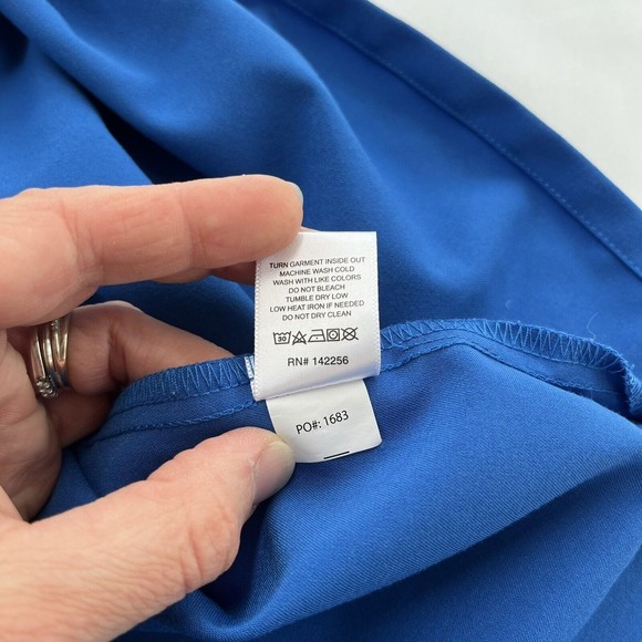 Figs Mens XL Blue Scrub Shirt Technical Collection Short Sleeve V Neck 1 Pocket - Picture 9 of 9